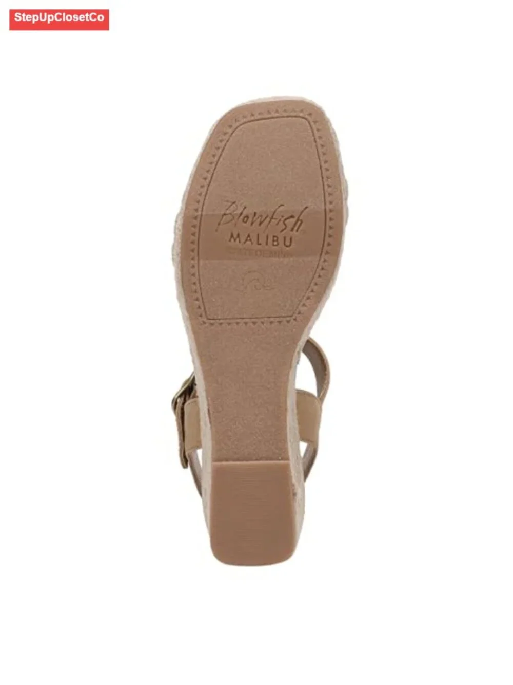 Strappy Wedge Sandals with Faux Jute Upper, Open Toe, Ankle Buckle